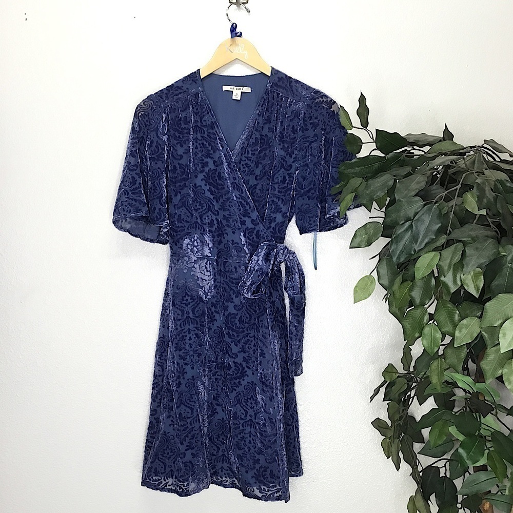 NWOT Miami Velvet Floral Wrap Dress